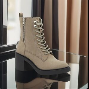Mia Galit Combat Style Boot Double Sided Zippers 4 Design + Lace Up Heel Boots